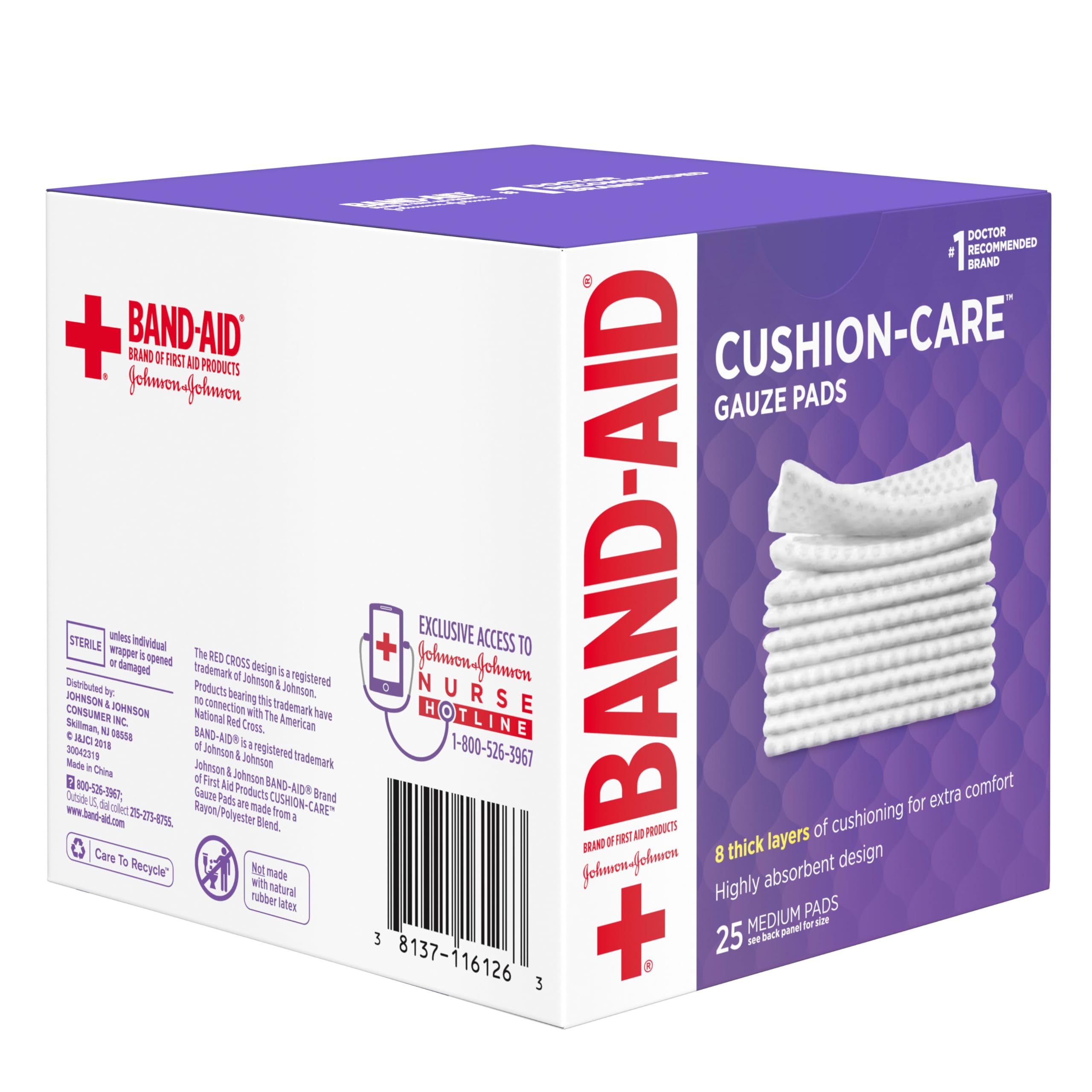 Latex-free Cushion-Care gauze pad suitable for sensitive skin