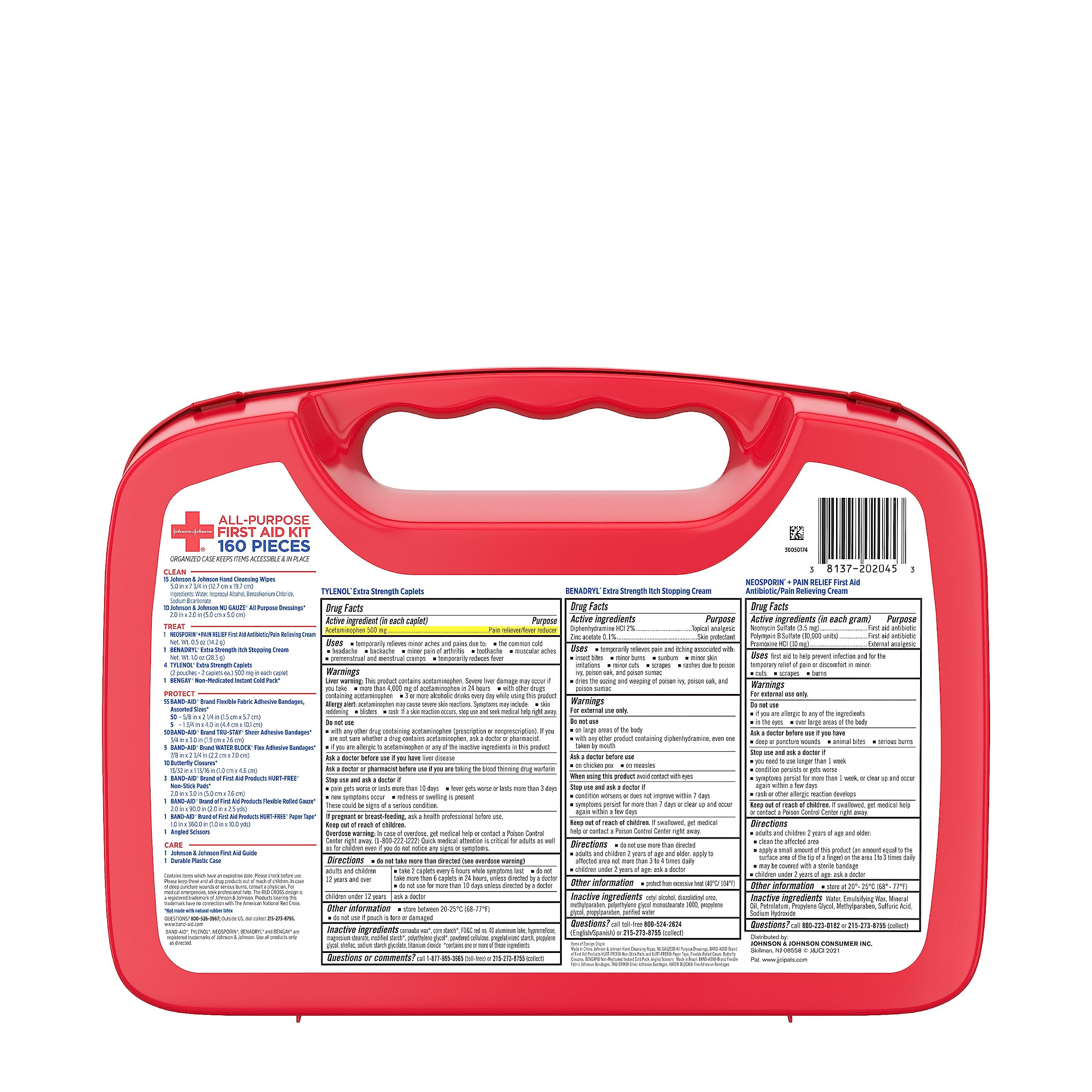 Band-Aid first aid guide included for quick reference