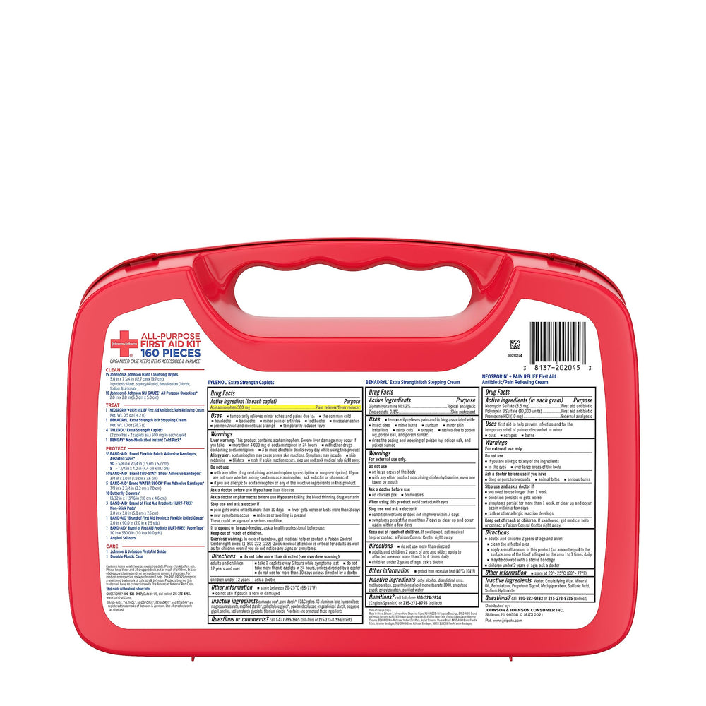 Band-Aid first aid guide included for quick reference