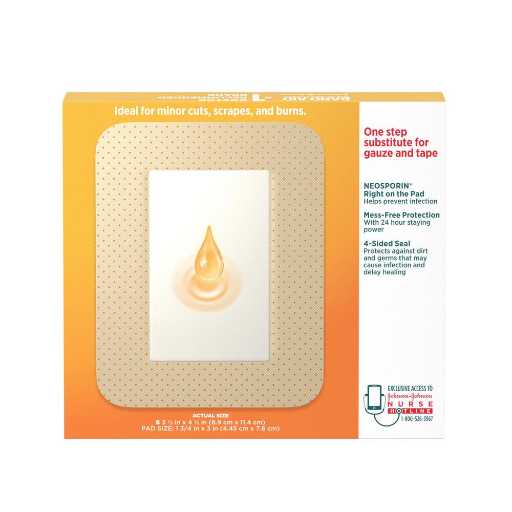 Band-Aid Infection Defense Quilt-Aid pad removes gently without sticking to the wound.