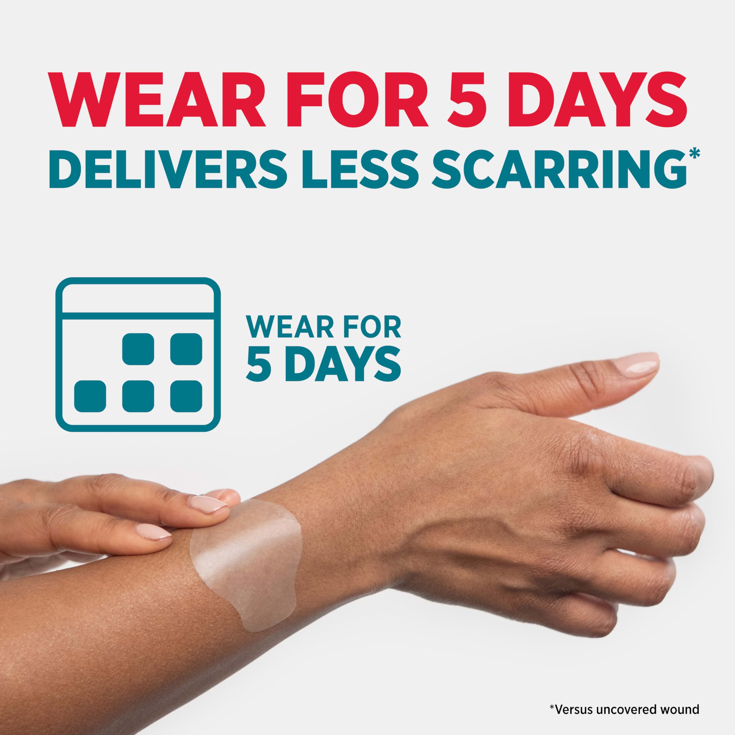 Nearly clear design blends with skin for a barely-there look.