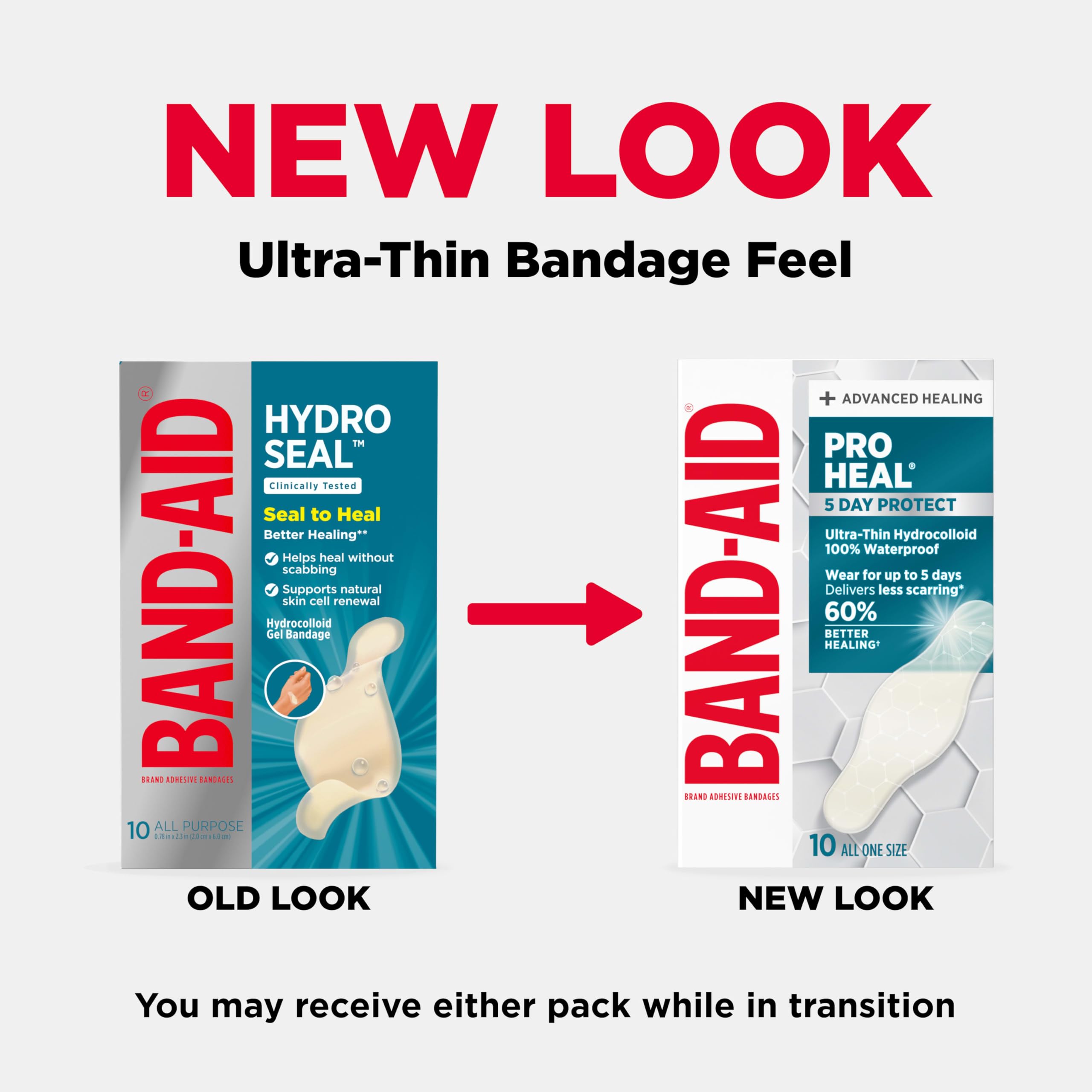 Band-Aid Pro Heal on wrist provides flexible fit for joints and movement.