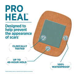 Band-Aid Pro Heal waterproof adhesive stays put in water.