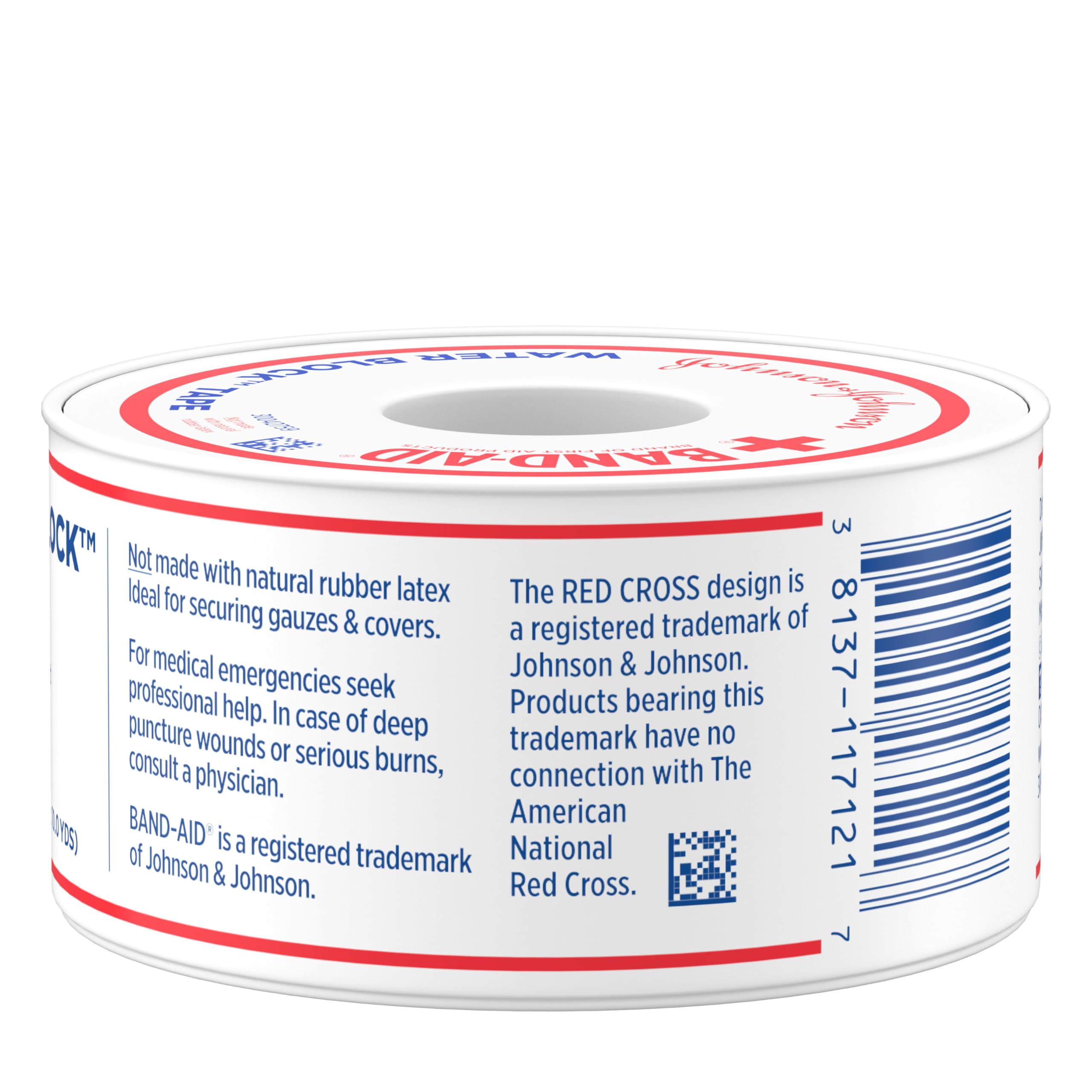 Band-Aid Water Block tape comes in a clean, easy-to-store roll