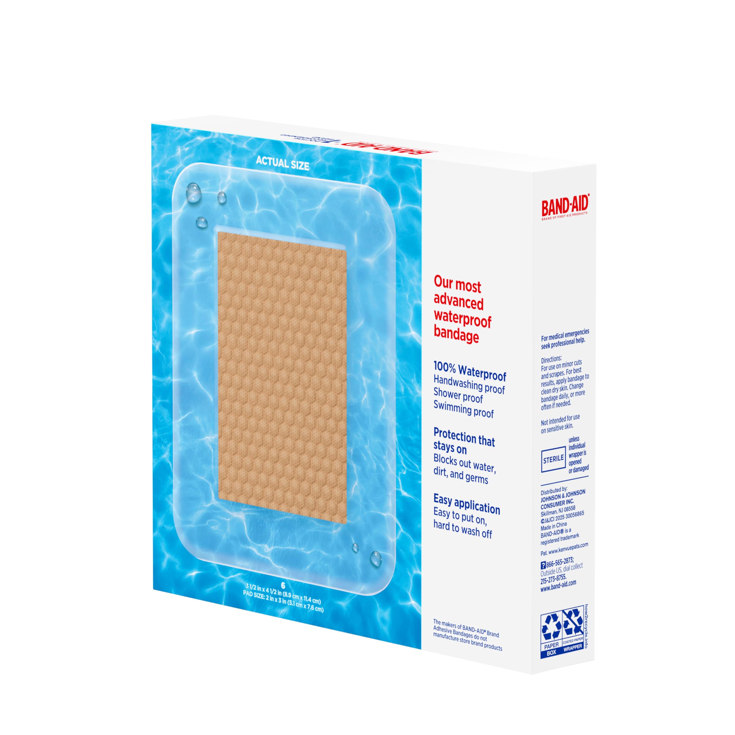 Band-Aid waterproof design works through showers, swims, and handwashing.