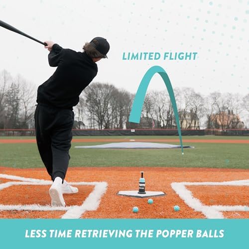 Bandit Sports Mini Popper Balls with Mini Tee Popper batting tee drill use.