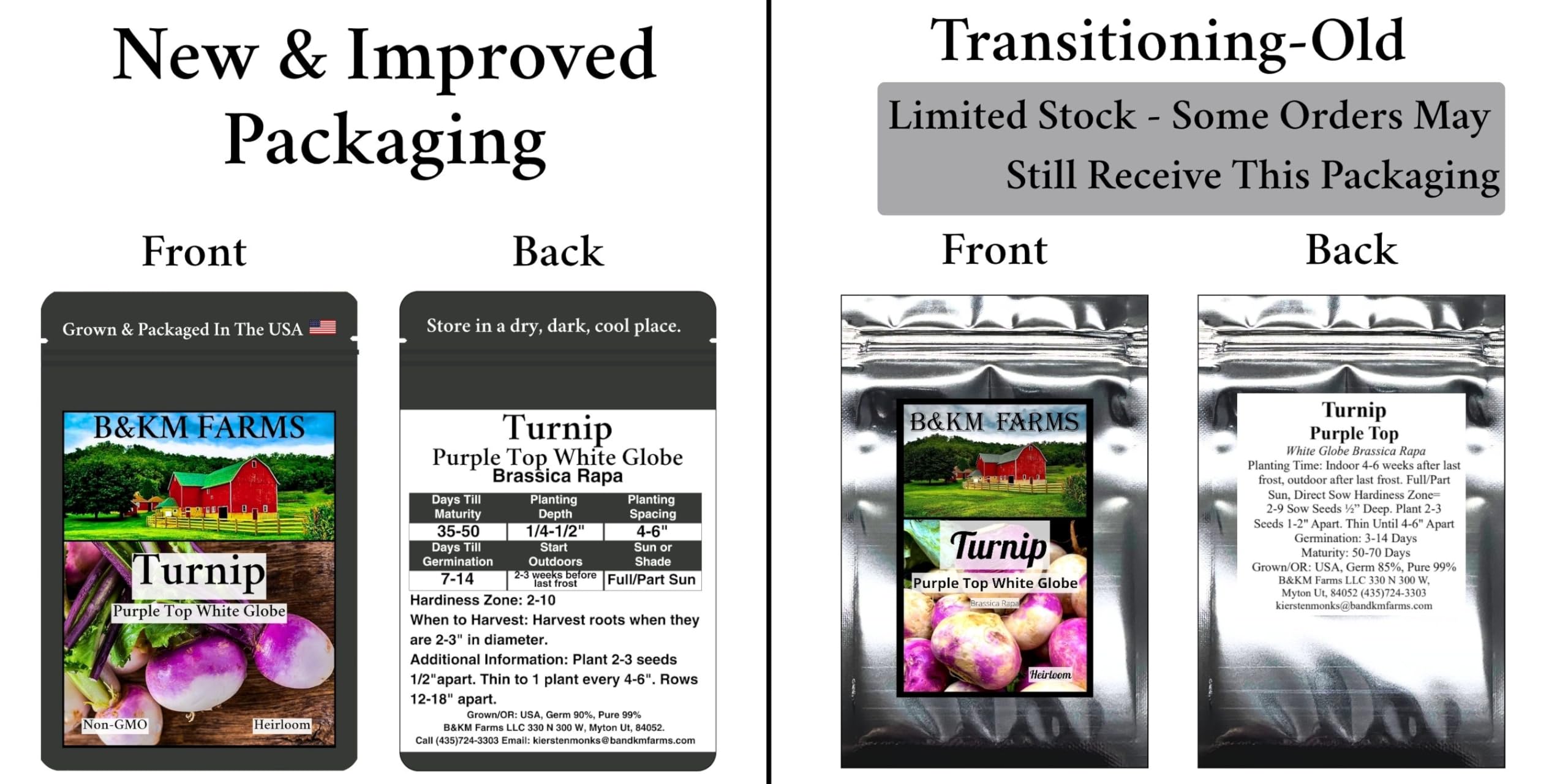 B&KM Farms heirloom seeds 50 varieties organized for planting and future harvests.