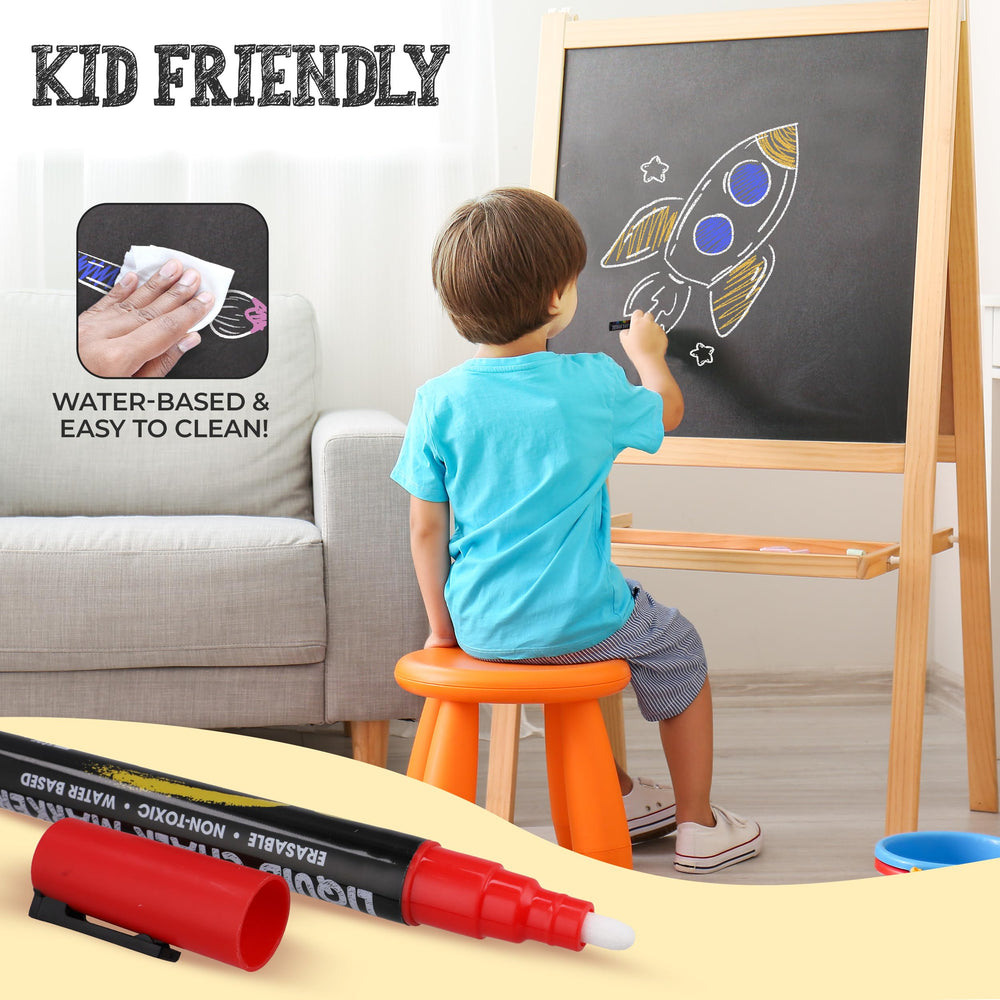 Bandle B. Chalk Markers are non-toxic and kid-friendly for classrooms.