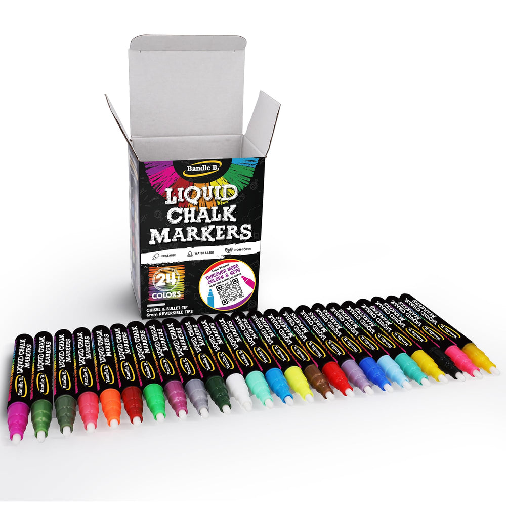 Bandle B. Chalk Markers with water-based ink for smooth writing.