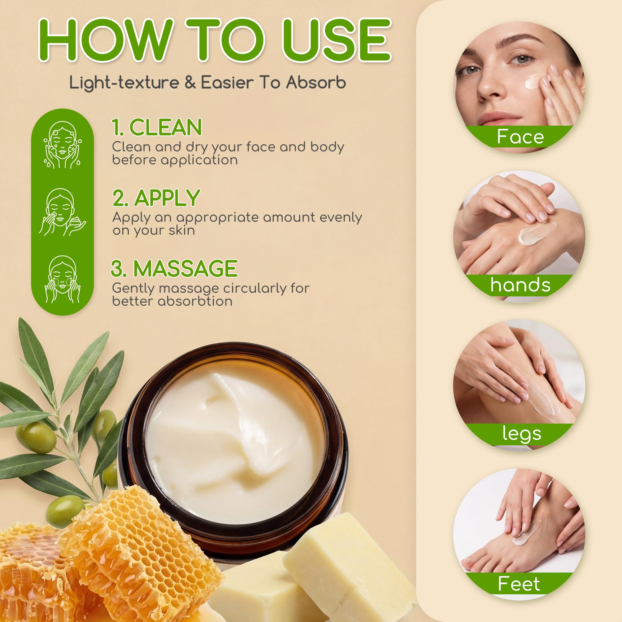 BanDolerA moisturizer applied to hands and face.
