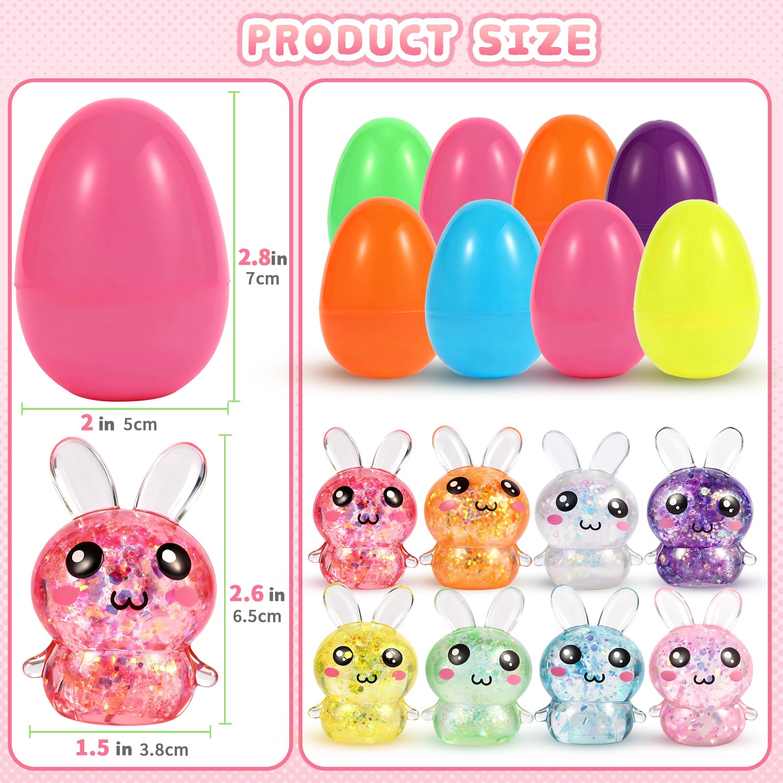 BANERLE plastic Easter eggs 2x2.76 inches perfect for egg hunts.