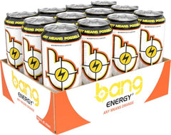 Bang Any Means Orange can side captures the sleek can for quick grab-and-go consumption.