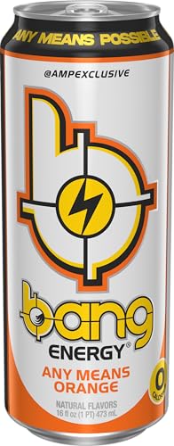 Bang Any Means Orange label closeup highlights vibrant color and clean ingredients.