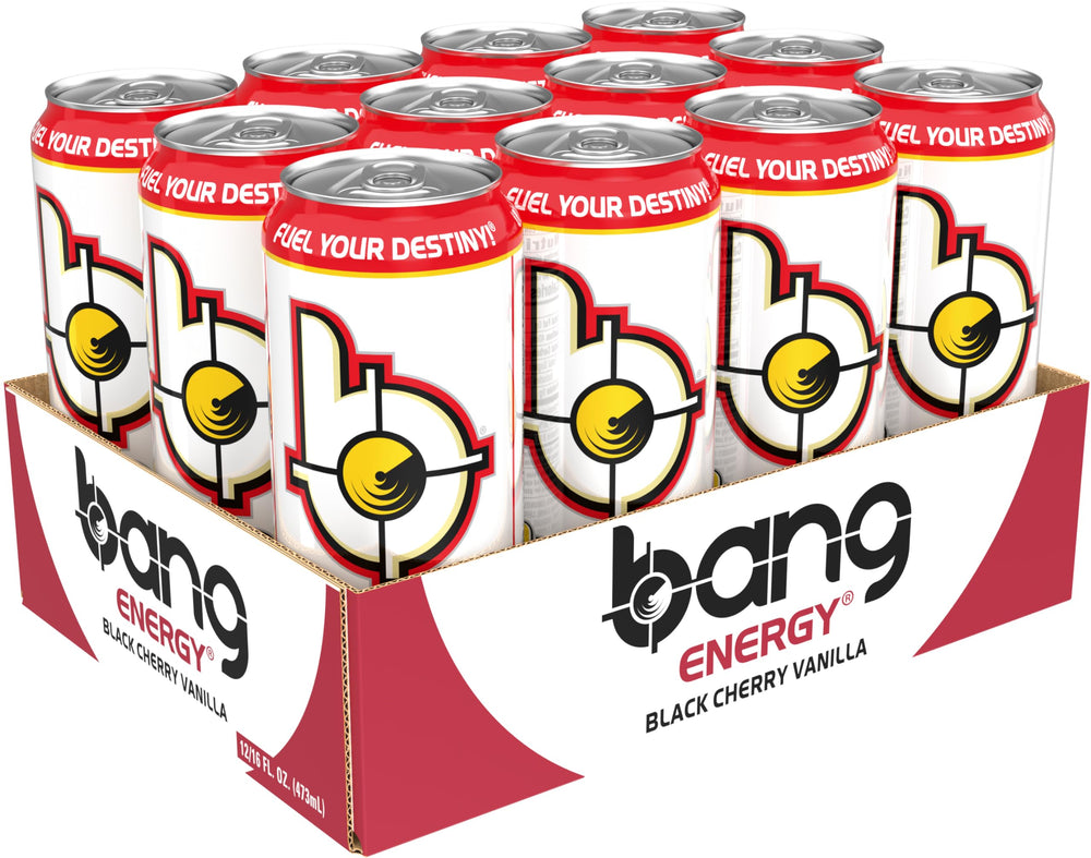 Bang Energy Black Cherry Vanilla pour shot shows quick, clean energy on the go.