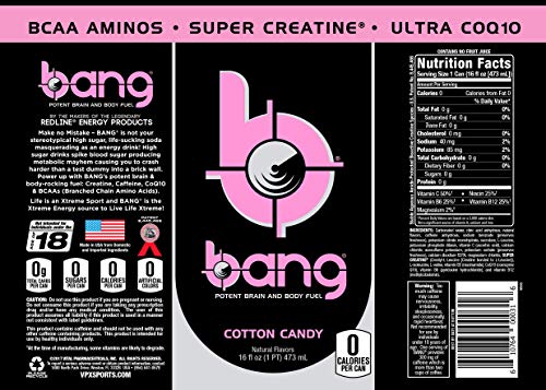 Label highlights 300 mg caffeine and zero calories for clean energy