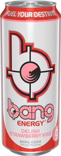 Bang Energy Delish Strawberry Kiss with CoQ10 emphasizes premium ingredients for performance.