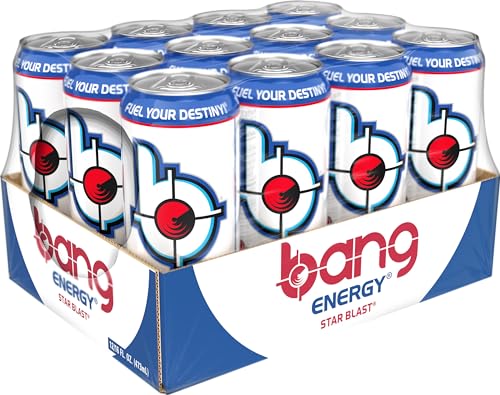 Bang Energy Star Blast label close-up showing CoQ10 and EAAs.