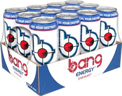 Bang Energy Star Blast label close-up showing CoQ10 and EAAs.