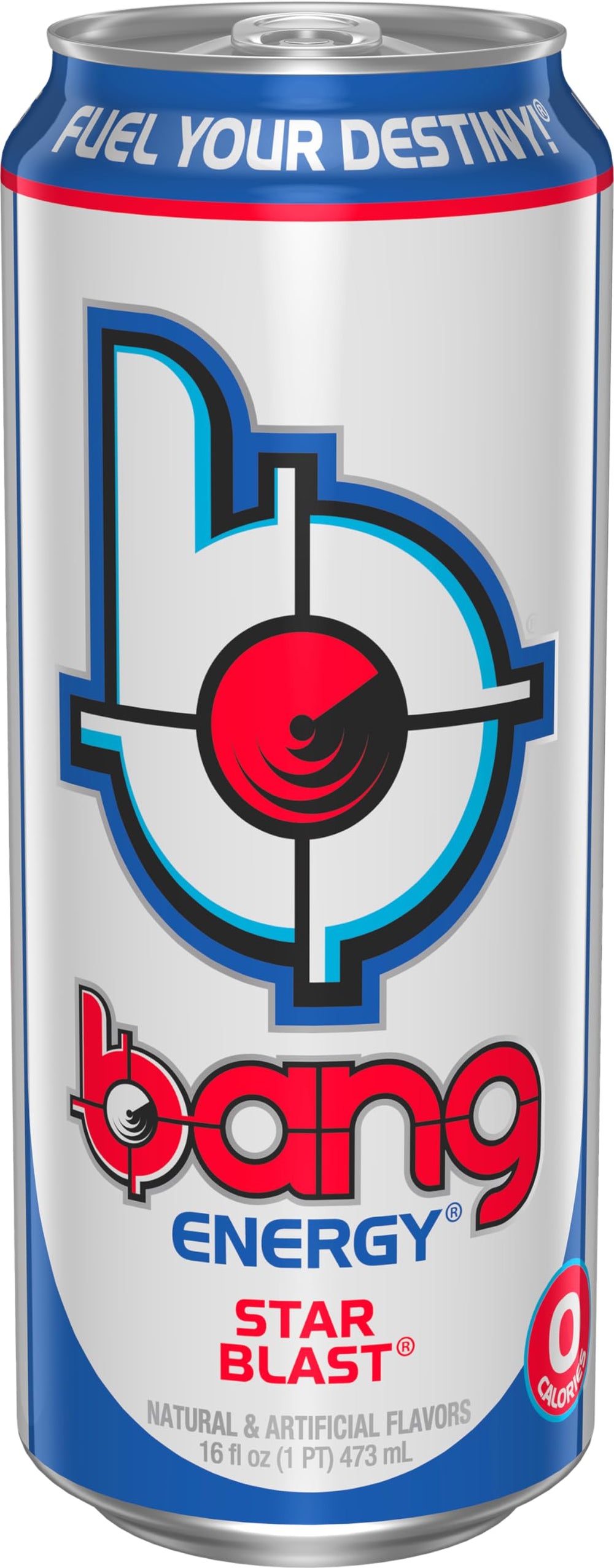 Bang Energy Star Blast gluten-free and vegan-friendly icons on can.