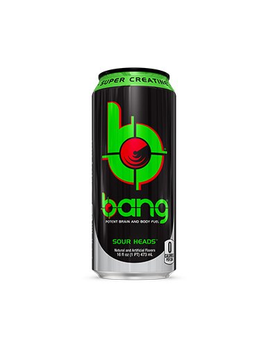 Bang Sour Heads energy on the go demonstrates portable caffeine for busy days.