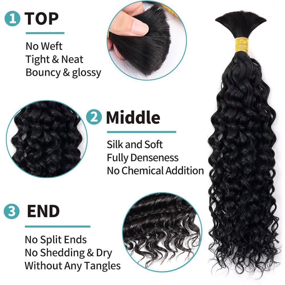 Bangxunk curly water-wave hair no-weft design supports seamless knotless braids.