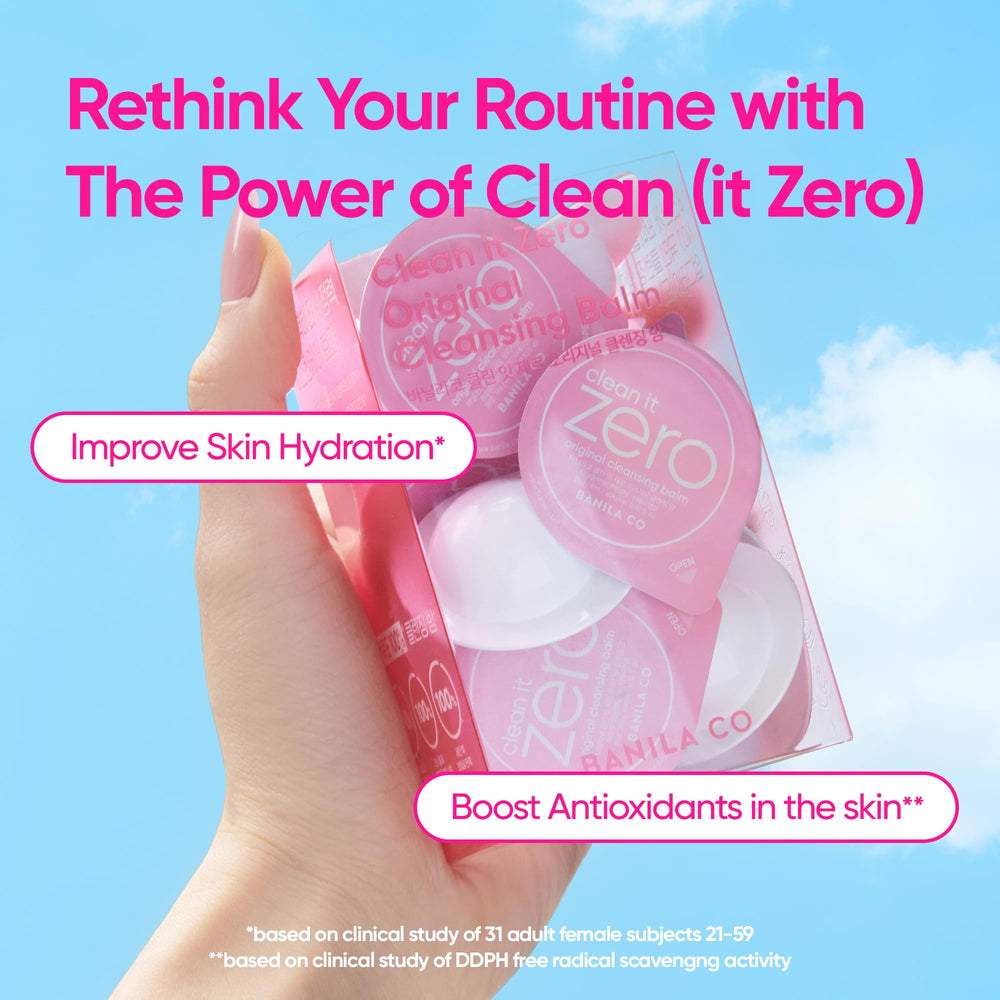 BANILA CO Clean It Zero pod 3ml packaging highlights mess-free, portable cleansing