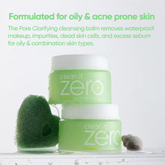 Rinsing the balm with lukewarm water for refreshed skin