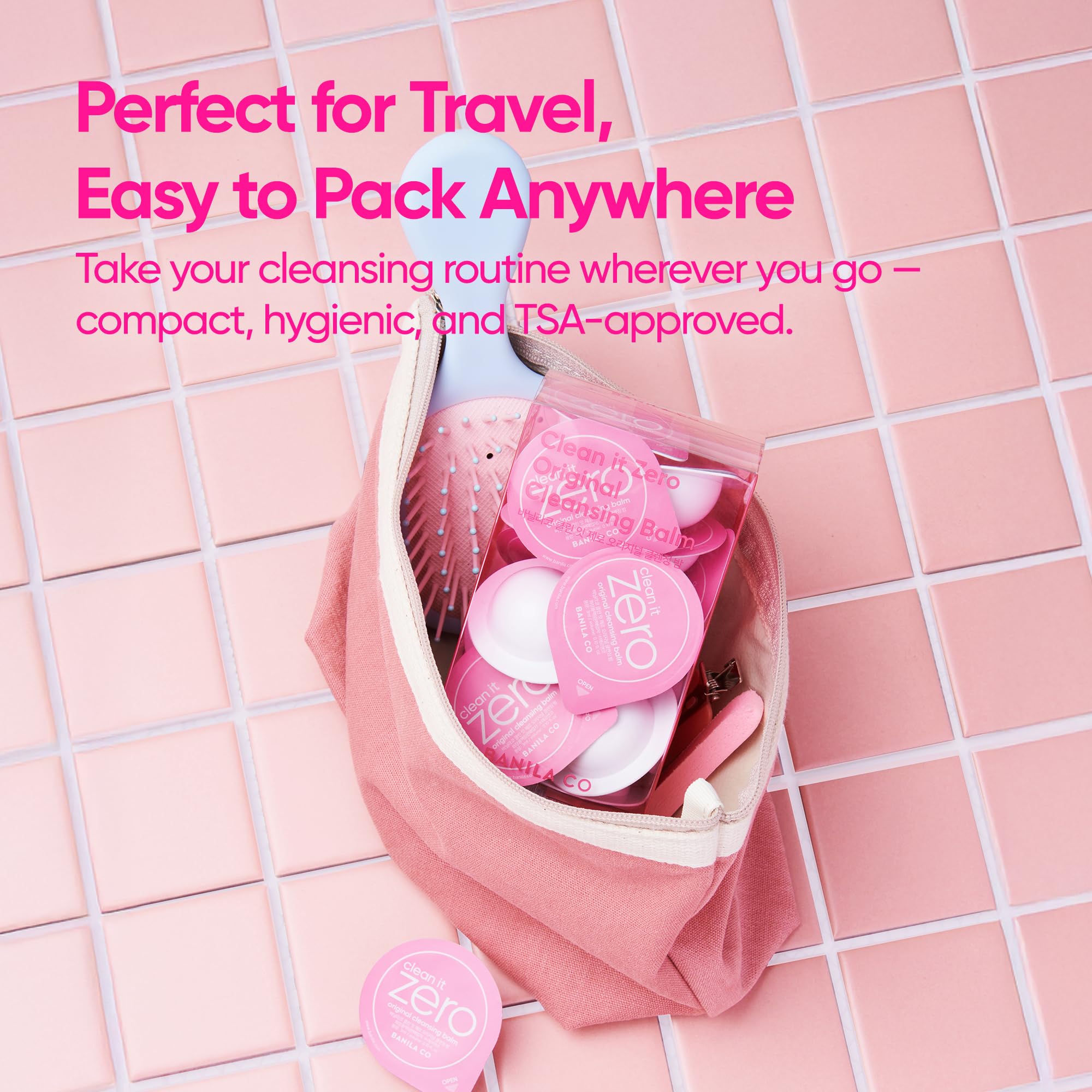 BANILA CO Clean It Zero travel pods support on-the-go skincare routines