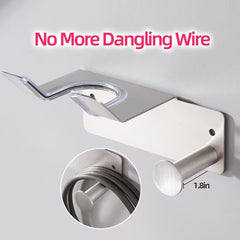BANJEKT bathroom organizer keeps dryer and accessories neatly stored.