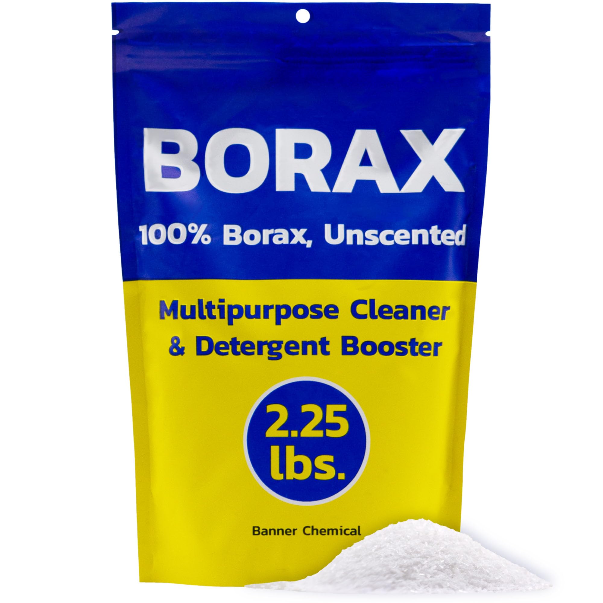 Banner Chemical Raw Borax bottle showing unscented, versatile cleaning.