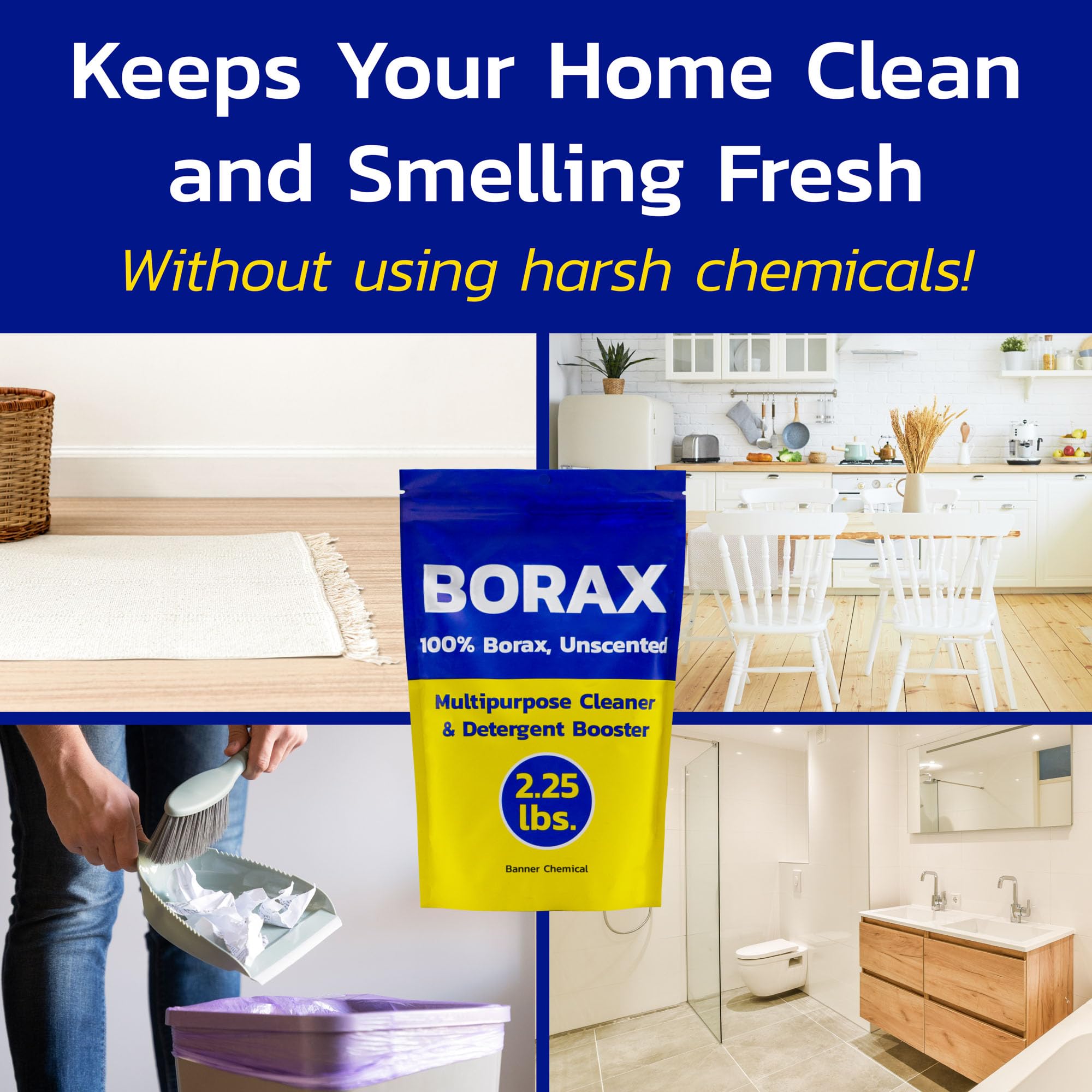 Banner Chemical Raw Borax used in eco-friendly cleaning as directed.
