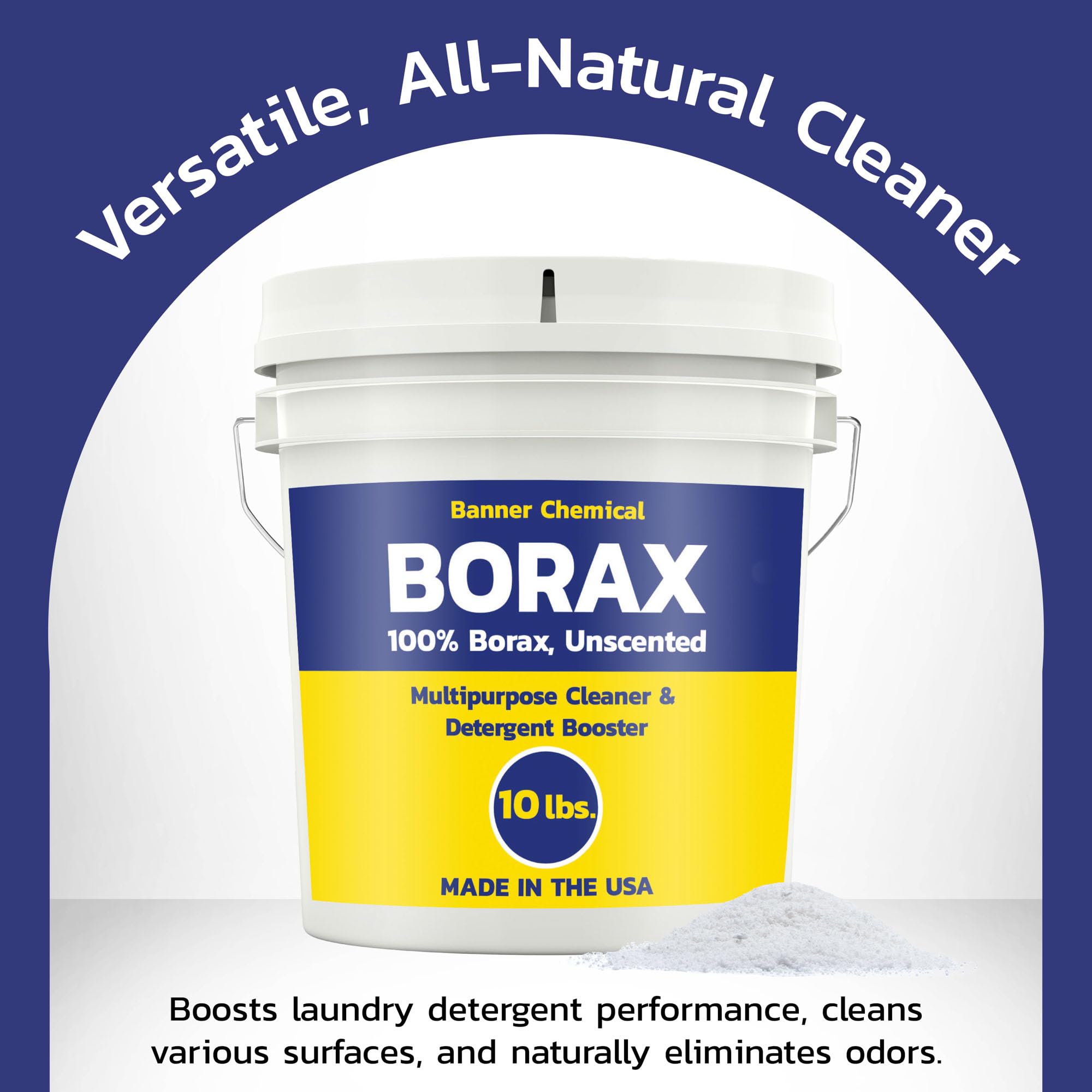 Banner Chemical Raw Borax Made in USA label on packaging