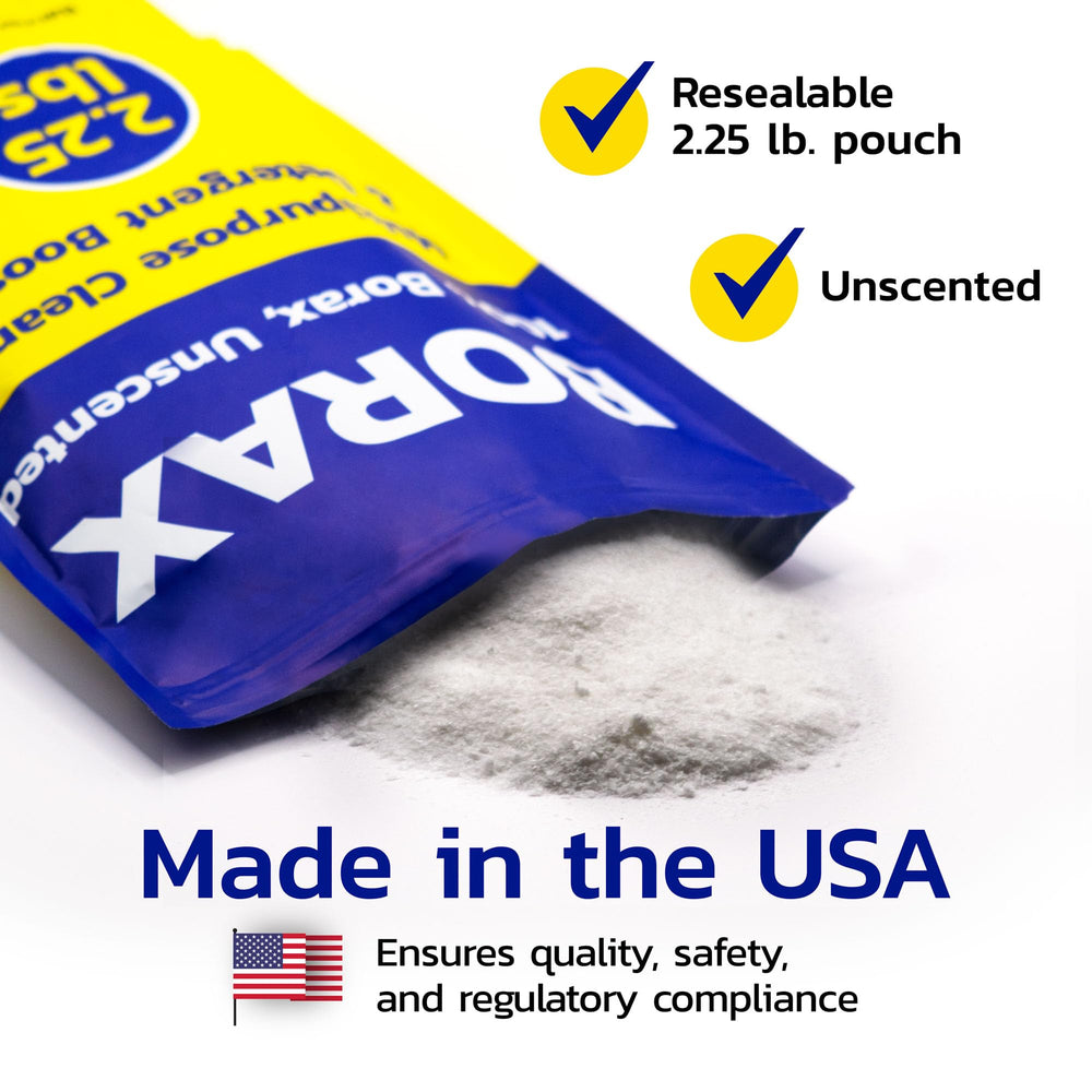 Banner Chemical Raw Borax 2.25 lb packaging for easy storage.