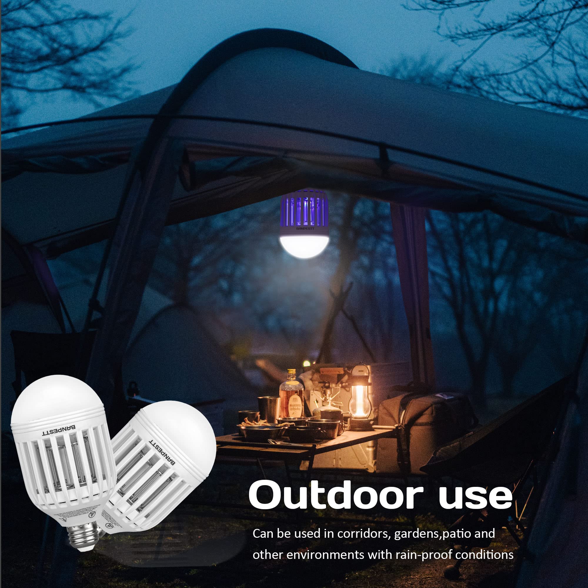 BANPESTT 30000-hour LED life reduces bulb changes.