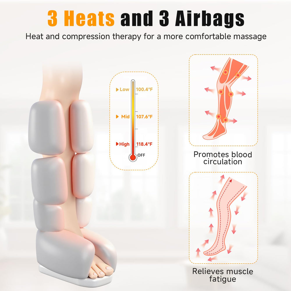 Banspol leg massager 3 heat settings provide gentle to warm warmth