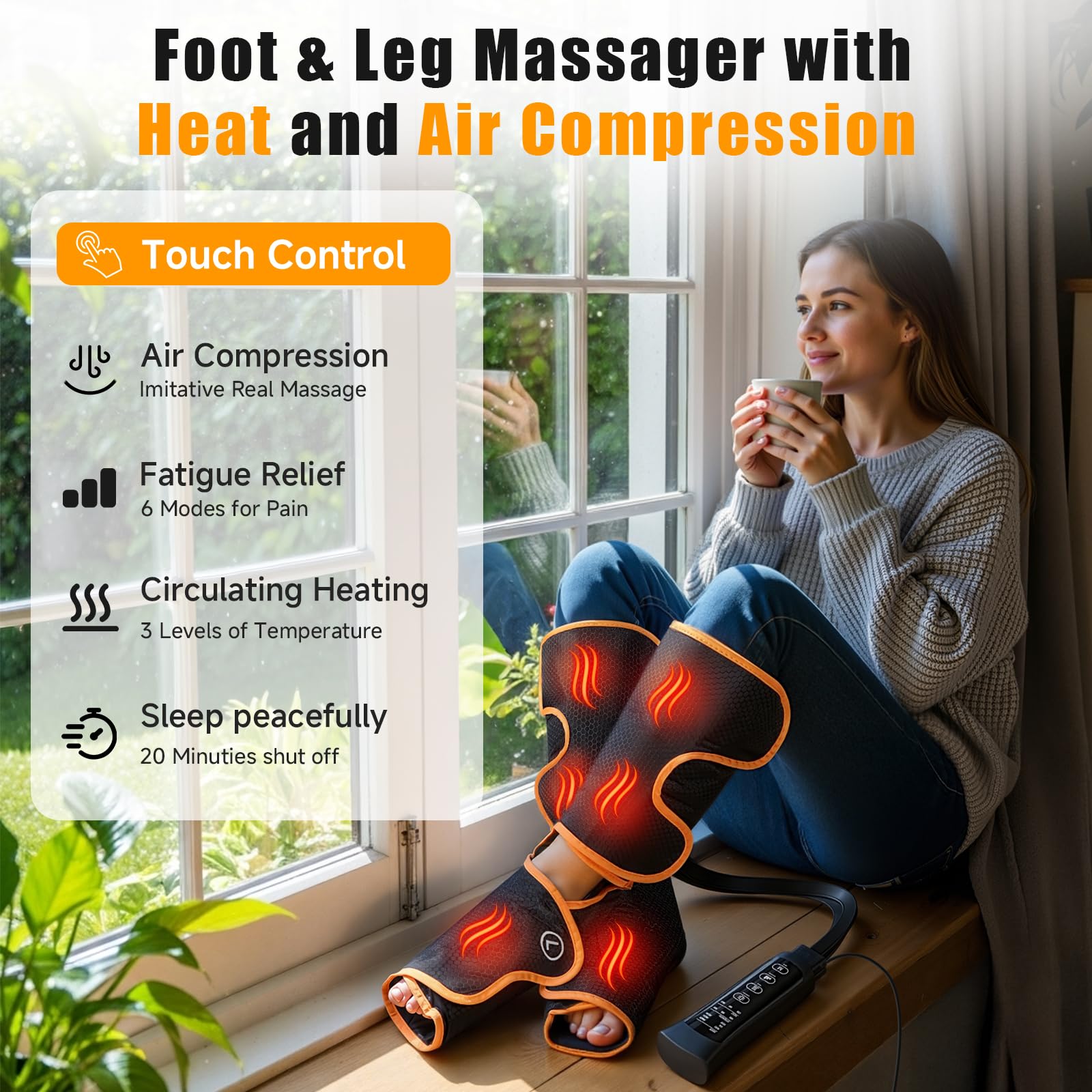 Banspol leg massager with heat therapy settings for customizable warmth