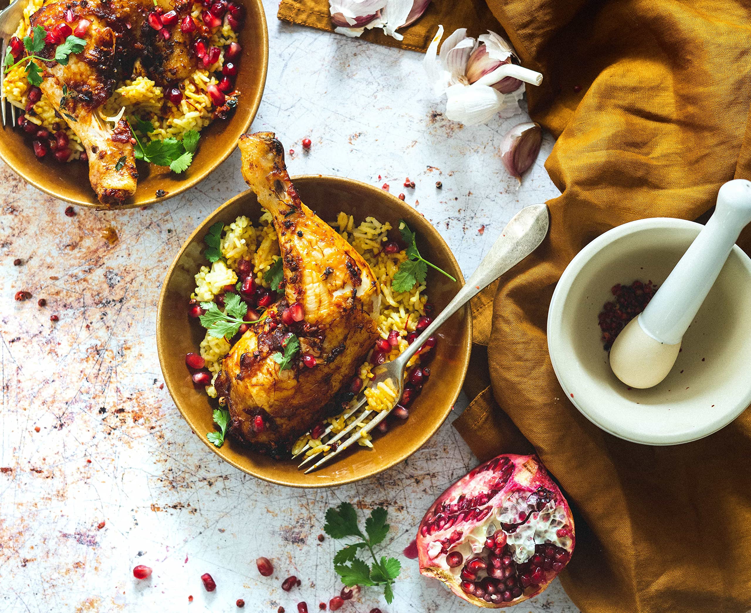 Banu Saffron chicken curry dish shot highlights aroma and depth of flavor.