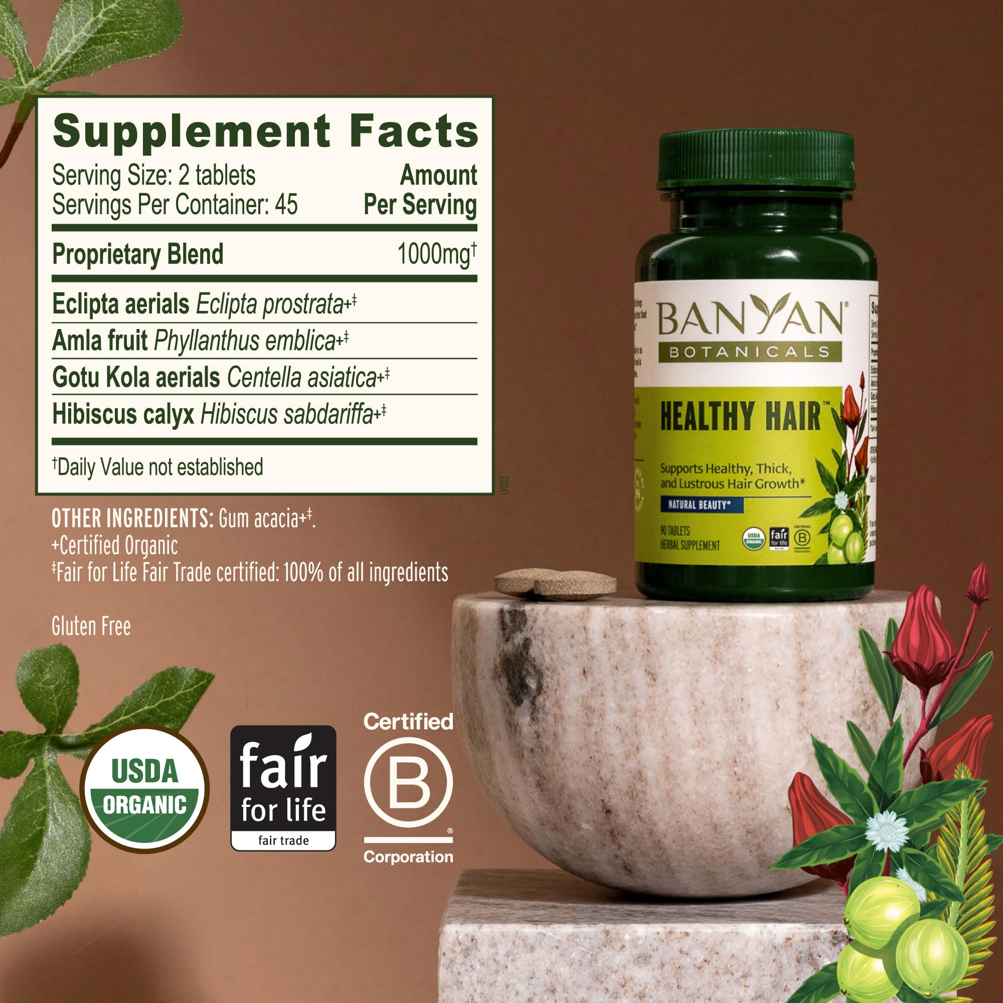 USDA Organic certification seal on Banyan Botanicals package.