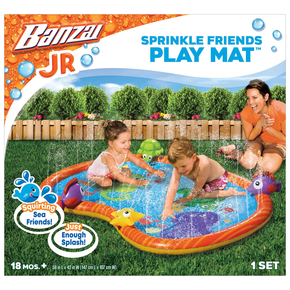 BANZAI Splash Pad 3D sea turtle invites imaginative backyard play and exploration.