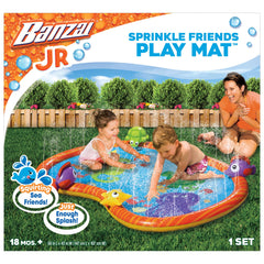 BANZAI Splash Pad 3D sea turtle invites imaginative backyard play and exploration.