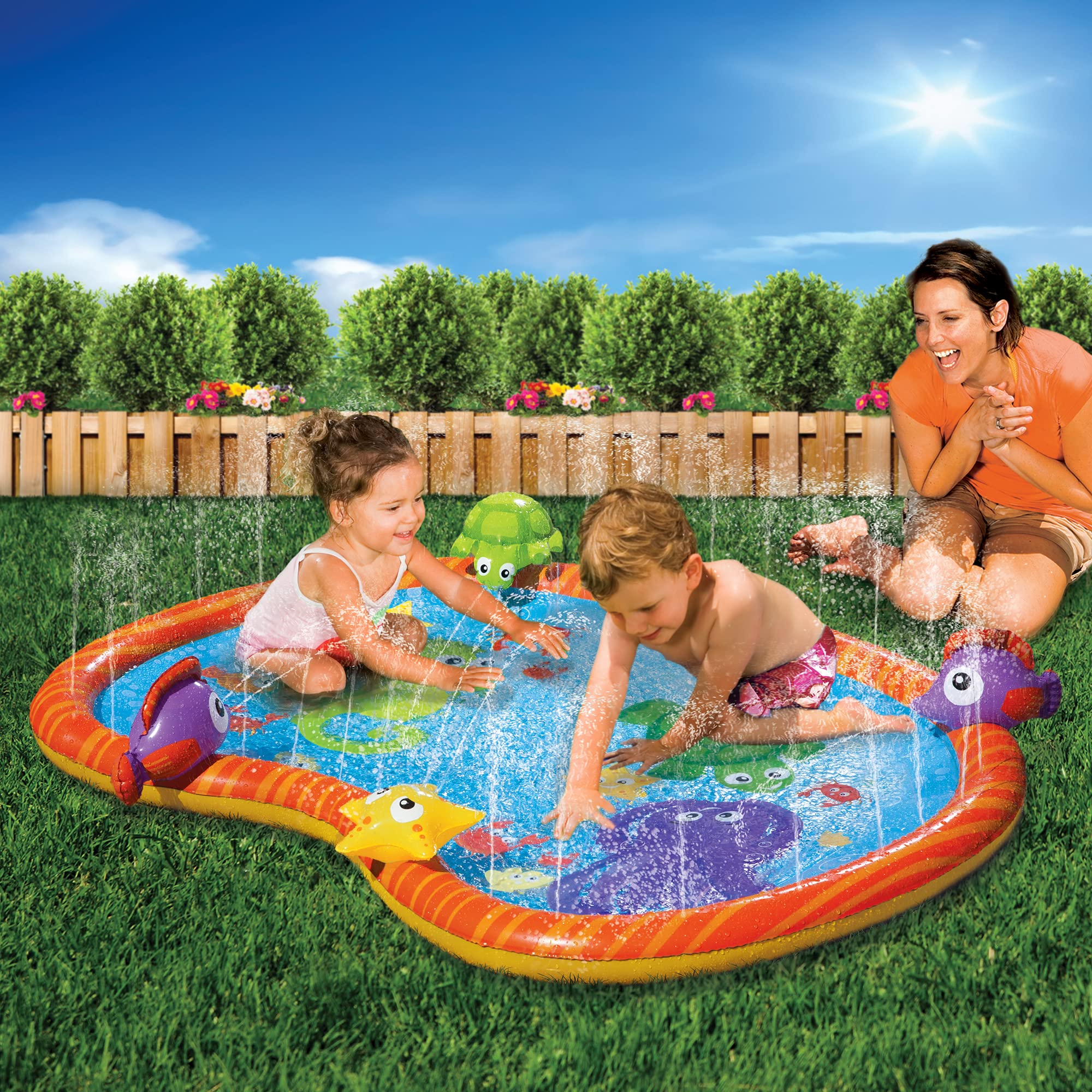 BANZAI Splash Pad ideal for toddler-sized splashes on sunny days.