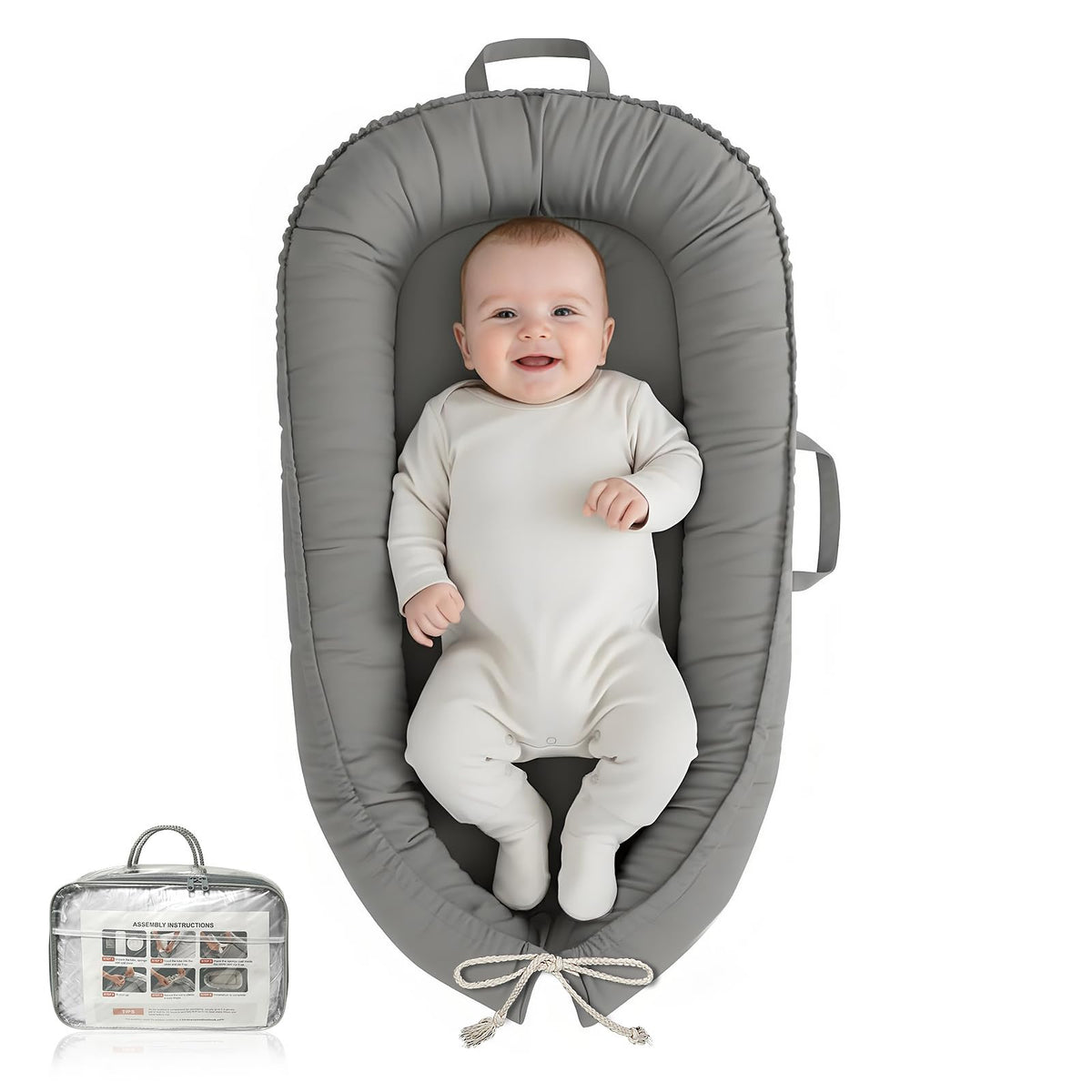 Baobrava Baby Lounger with 360-degree surround protection for secure, soothing rest.