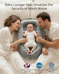 Baobrava Baby Lounger portable and lightweight for on the go comfort at home or away.