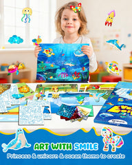 Baobrava foil art kit foam stickers provide easy, mess-free crafting.