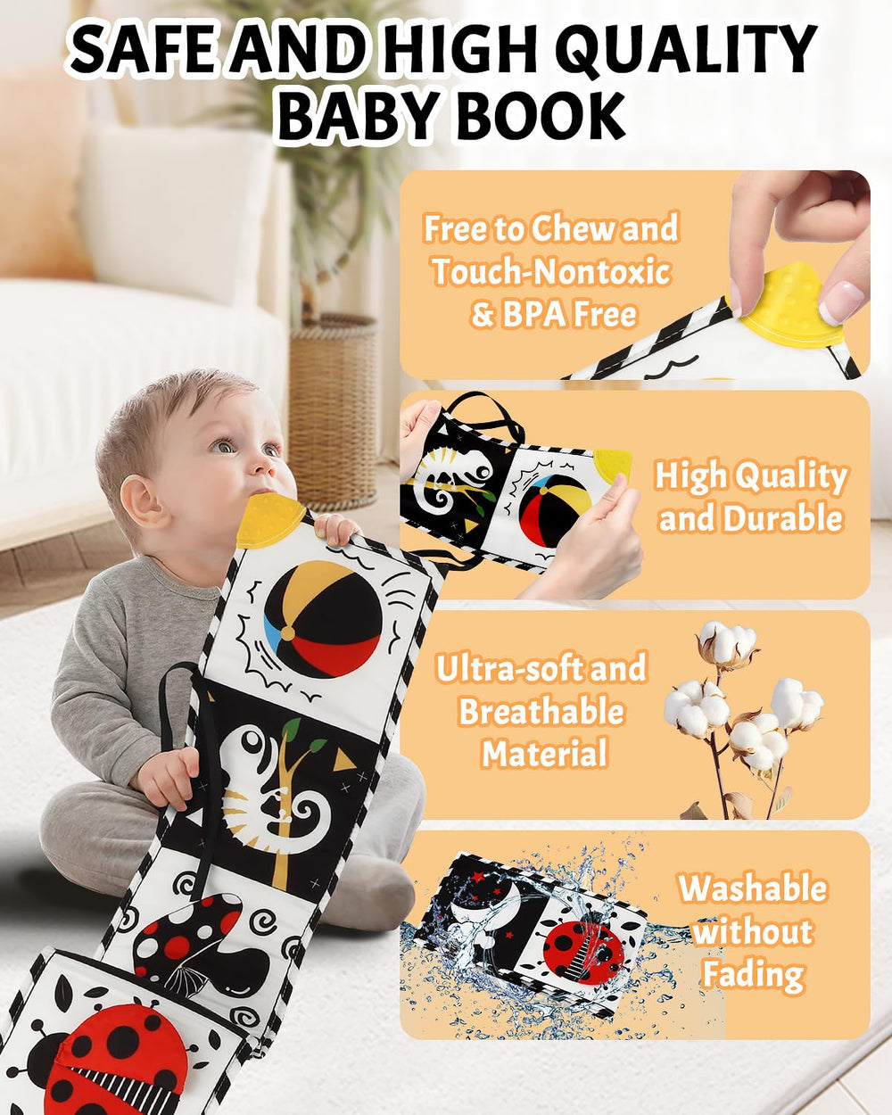 Baobrava reinforced stitching ensures long-lasting play sessions.