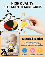 Baobrava textured teether spine soothes gums during play.
