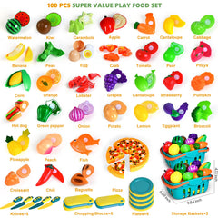 BAODLON play food set cutting boards for safe pretend slicing