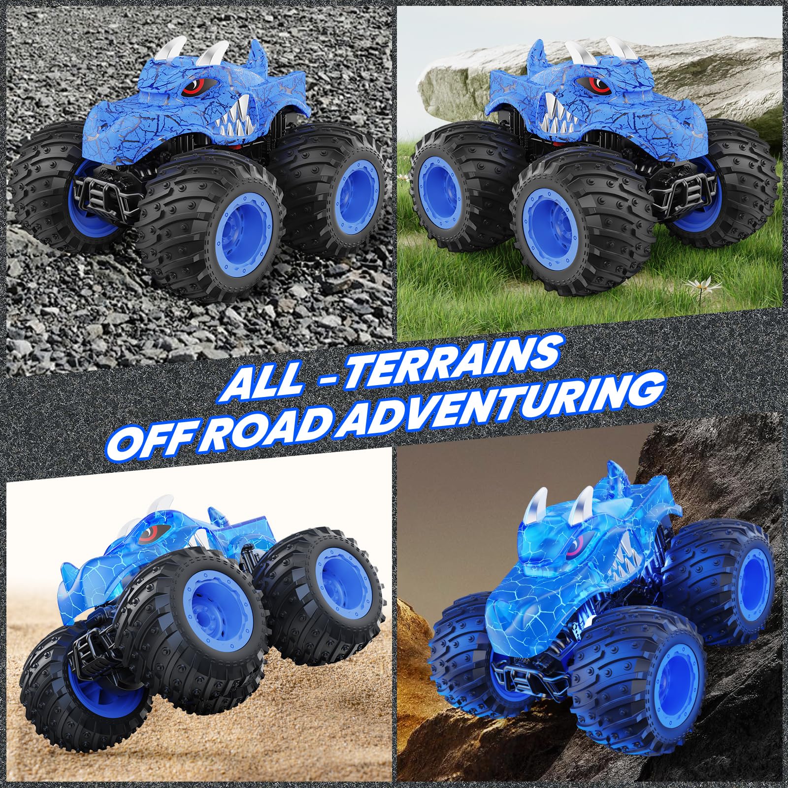BAODLON RC Monster Truck LED lights illuminate exciting night races