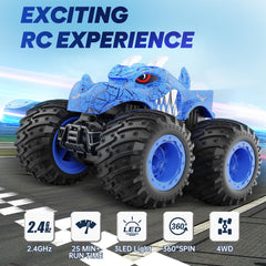 BAODLON RC Monster Truck rear view shows durable, crash‑resistant design