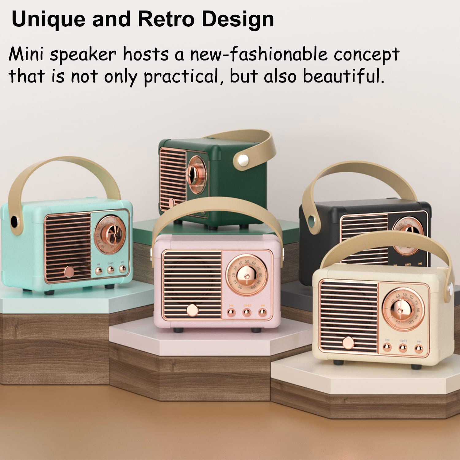 Baolira portable speaker beige connected to smartphone via Bluetooth 5.0